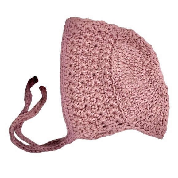 Brand New Handmade Crochet Baby Bonnet, Newborn Baby Girl Bonnet - Picture 2 of 3